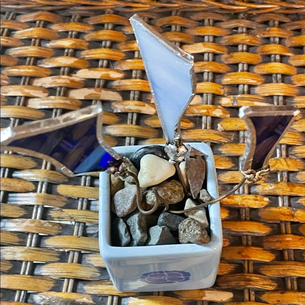 All blue Stained Glass flowers